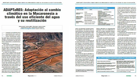 Artigo sobre o projeto ADAPTaRES na reportagem “AGUAS” da revista RETEMA (Revista Técnica Sobre o Meio Ambiente)